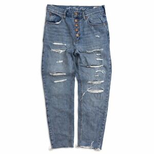 We The Free Free People High Rise Distressed  Jeans 28 Medium Wash
